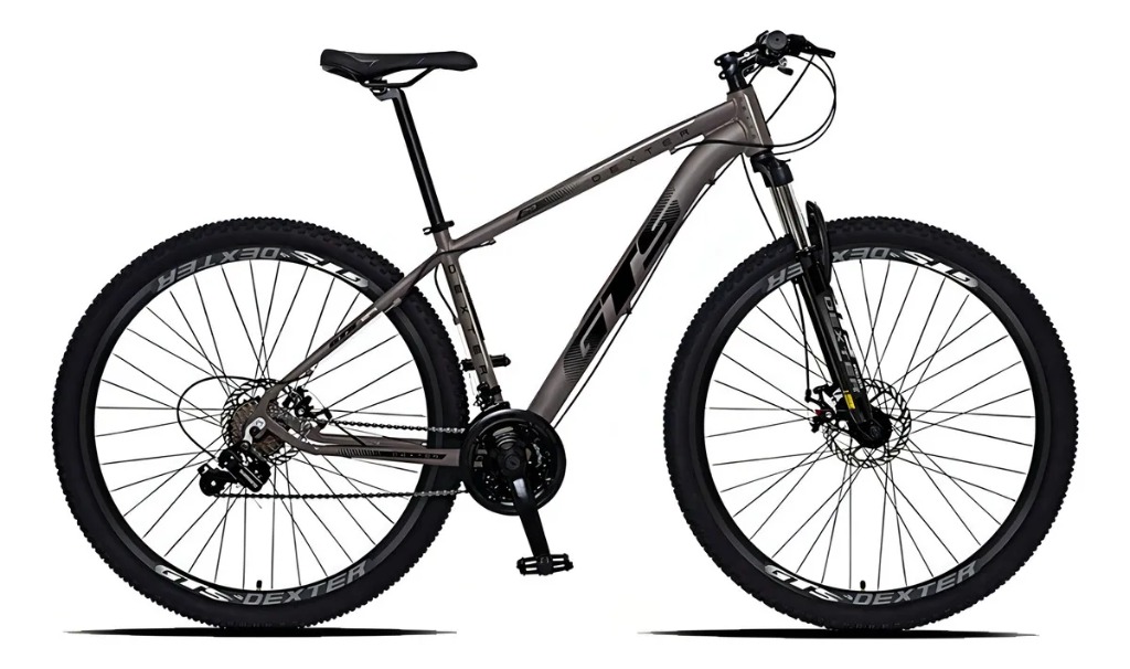 Bicicleta Aro 29 Gts Dexter 24 Marchas Freio A Disco Cor Grafite Com Preto Tamanho Do Quadro 21